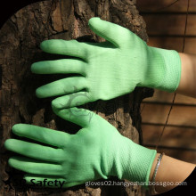 SRSAFETY cheap price free sample green pu palm coating glove